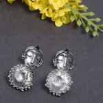Buy Ferosh Nitya Face Oxidized Silver Ethnic Earrings - Purplle
