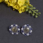 Buy Ferosh Blue Gem Stones Embellished Stud Earrings - Purplle