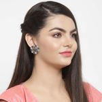 Buy Ferosh Blue Gem Stones Embellished Stud Earrings - Purplle