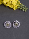 Buy Ferosh Pink Gem Stones Embellished Stud Earrings - Purplle