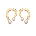 Buy Ferosh Designer Golden Pearl Drop Earrings - Purplle