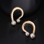 Buy Ferosh Designer Golden Pearl Drop Earrings - Purplle