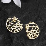 Buy Ferosh Meila Criss-Cross Golden Half-Circle Stud Earrings - Purplle