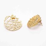 Buy Ferosh Meila Criss-Cross Golden Half-Circle Stud Earrings - Purplle