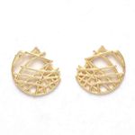 Buy Ferosh Meila Criss-Cross Golden Half-Circle Stud Earrings - Purplle
