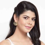Buy Ferosh Meila Criss-Cross Golden Half-Circle Stud Earrings - Purplle