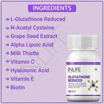 Buy INLIFE L Glutathione Reduced Supplement Vitamin C Milk Thistle Grape Seed Extract Biotin Skin Whitening Men Women 1000mg - 30 Veg Capsules - Purplle