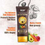 Buy WOW Skin Science Matte Finish Sunscreen SPF 55 PA+++ UVA & UVB Protection (100 ml) - Purplle