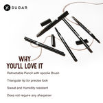 Buy SUGAR Cosmetics Arch Arrival Brow Definer | Brow Pencil with Spoolie | Lasts Upto 12hrs | Pigmented Eyebrow Pencil | Long Lasting & Natural Finish | 3.5gm - 04 Felix Onyx - Purplle