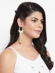 Buy Ferosh Aili Black Stone Golden Shower-Drop Tassel Earrings - Purplle