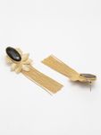 Buy Ferosh Aili Black Stone Golden Shower-Drop Tassel Earrings - Purplle