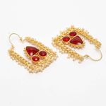 Buy Ferosh Hridika Rectangular Faux Pearl Golden Earrings - Purplle