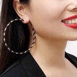 Buy Ferosh Alexina Golden Black Hoop Earrings - Purplle