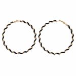 Buy Ferosh Alexina Golden Black Hoop Earrings - Purplle