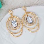 Buy Ferosh Stone Charm Layered Hoop Earrings - Purplle
