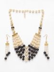 Buy Ferosh Iditri Black-Golden Pearl Neckpiece-Earrings Set - Purplle