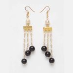 Buy Ferosh Iditri Black-Golden Pearl Neckpiece-Earrings Set - Purplle