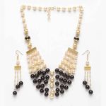 Buy Ferosh Iditri Black-Golden Pearl Neckpiece-Earrings Set - Purplle