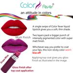 Buy Color Fever 2 in 1 Super Matte Lip Color with Transparent Lip Gloss - Buy 1 Get 1 Free (12 ml) each ( Red) - Purplle