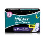 Buy Whisper Maxi Overnight Sanitary Pads Extra Large Wings 15 pc Pack - Purplle
