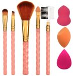 Buy AY Makeup Brush Set of 5 and 3 Makeup Sponge Puff (Colour May Vary) - Purplle