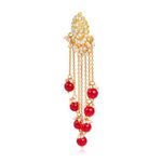 Buy Karatcart Designer GoldPlated Chain Red Pearl Drop Hanging Earring for Women - Purplle