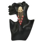 Buy Karatcart Designer GoldPlated Chain Red Pearl Drop Hanging Earring for Women - Purplle
