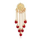 Buy Karatcart Designer GoldPlated Chain Red Pearl Drop Hanging Earring for Women - Purplle