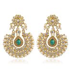 Buy Karatcart GoldPlated Fashion Green Dangler Stylish Fancy Party Wear Earrings With Maang-Tikka For Women - Purplle