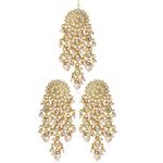 Buy Karatcart GoldPlated Fashion White Dangler Stylish Fancy Party Wear Earrings With Maang-Tikka For Women - Purplle