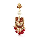 Buy Karatcart GoldPlated Fashion Red Meena Dangler Stylish Fancy Party Wear Earrings With Maang-Tikka For Women - Purplle