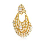 Buy Karatcart GoldPlated Fashion Pearl Chandbali Dangler Stylish Fancy Party Wear Earrings with Maang-Tikka For Women - Purplle