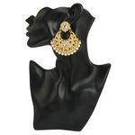 Buy Karatcart GoldPlated Fashion Pearl Chandbali Dangler Stylish Fancy Party Wear Earrings with Maang-Tikka For Women - Purplle