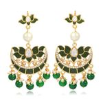 Buy Karatcart GoldPlated Fashion Chandbali Dangler Stylish Fancy Party Wear Earrings with Maang-Tikka For Women - Purplle