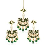 Buy Karatcart GoldPlated Fashion Chandbali Dangler Stylish Fancy Party Wear Earrings with Maang-Tikka For Women - Purplle