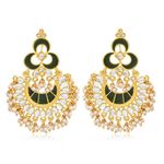 Buy Karatcart GoldPlated FashionGreen Meena Chandbali Dangler Stylish Fancy Party Wear Earrings with Maang-Tikka - Purplle