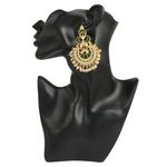 Buy Karatcart GoldPlated FashionGreen Meena Chandbali Dangler Stylish Fancy Party Wear Earrings with Maang-Tikka - Purplle