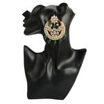 Buy Karatcart GoldPlated Fashion Chandbali Dangler Stylish Fancy Party Wear Earrings with Maang-Tikka For Women - Purplle