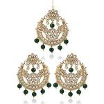 Buy Karatcart GoldPlated Fashion Chandbali Dangler Stylish Fancy Party Wear Earrings with Maang-Tikka For Women - Purplle
