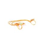 Buy Karatcart Women Green & Red Gold-Plated Meena Adjustable Dual Finger Ring with Chain for Women - Purplle