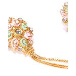 Buy Karatcart Women Green & Pink Gold-Plated Enamelled Adjustable Dual Finger Ring with Chain for Women - Purplle