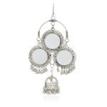 Buy Karatcart Jaipuri Designer Vintage Oxidised Silver Tribal Danglerthree Hanging Mirror Earring Antique Jewellery for Women - Purplle