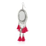 Buy Karatcart Jaipuri Designer Vintage Oxidised Silver Tribal Dangler Hanging Mirror Earring Antique Jewellery - Purplle