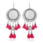 Buy Karatcart Jaipuri Designer Vintage Oxidised Silver Tribal Dangler Hanging Mirror Earring Antique Jewellery - Purplle
