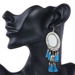 Buy Karatcart Jaipuri Designer Vintage Oxidised Silver Tribal Dangler Hanging Mirror Earring Antique - Purplle