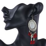 Buy Karatcart Jaipuri Designer Vintage Oxidised Silver Tribal Dangler Hanging Mirror Earring Antique Jewellery for Women - Purplle