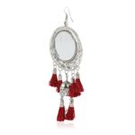 Buy Karatcart Jaipuri Designer Vintage Oxidised Silver Tribal Dangler Hanging Mirror Earring Antique Jewellery for Women - Purplle