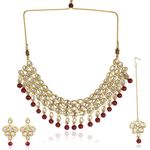 Buy Karatcart 22K GoldPlated Traditional Kundan Pearl Bridal Red Choker Jewellery Set for Women - Purplle