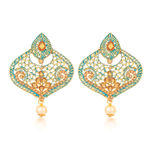 Buy Sukkhi Lavish Gold Plated Mint Meena Collection Dangle Earring & Maangtikka for Women - EM79087 - Purplle