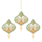 Buy Sukkhi Lavish Gold Plated Mint Meena Collection Dangle Earring & Maangtikka for Women - EM79087 - Purplle